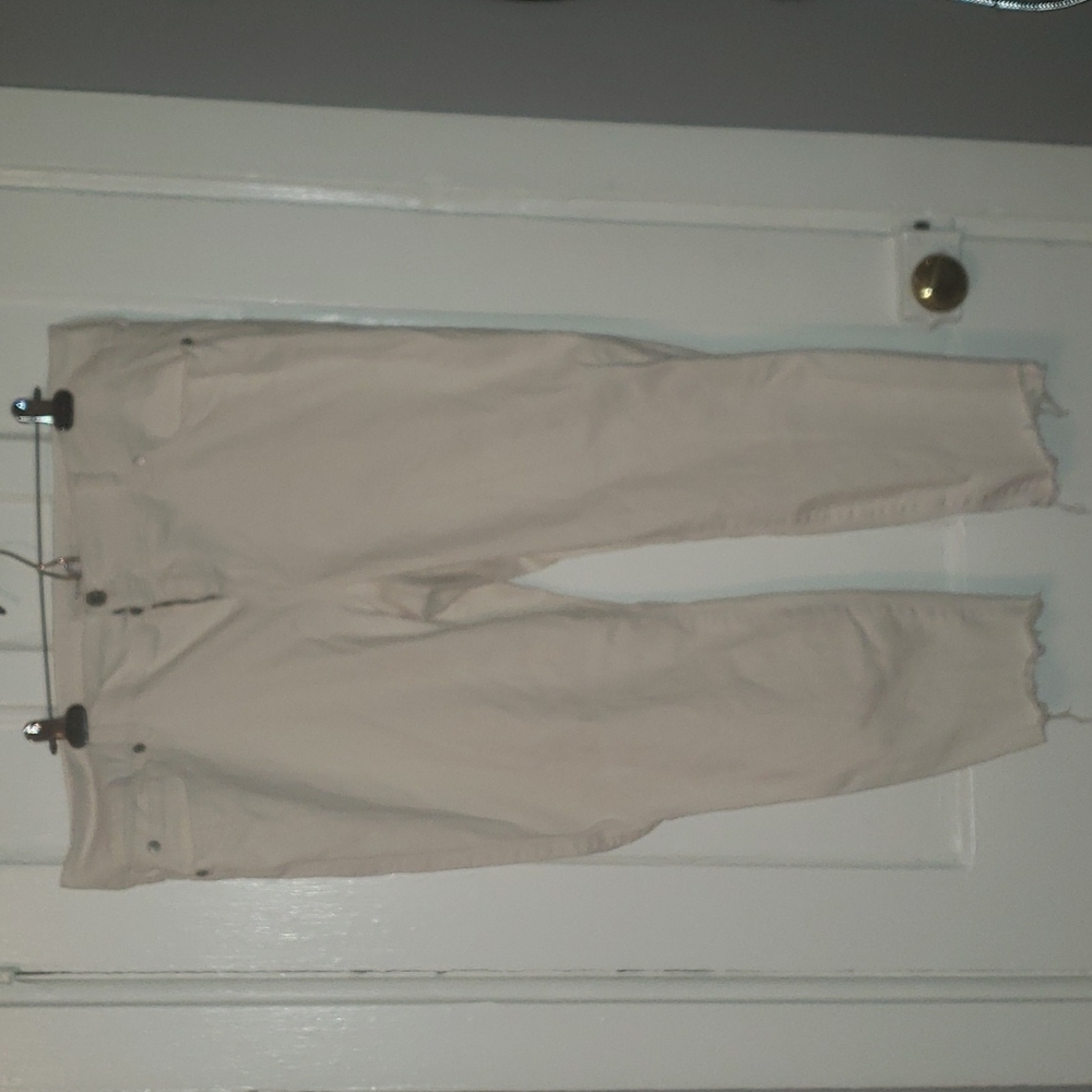 White Frayed Bottom Jeans